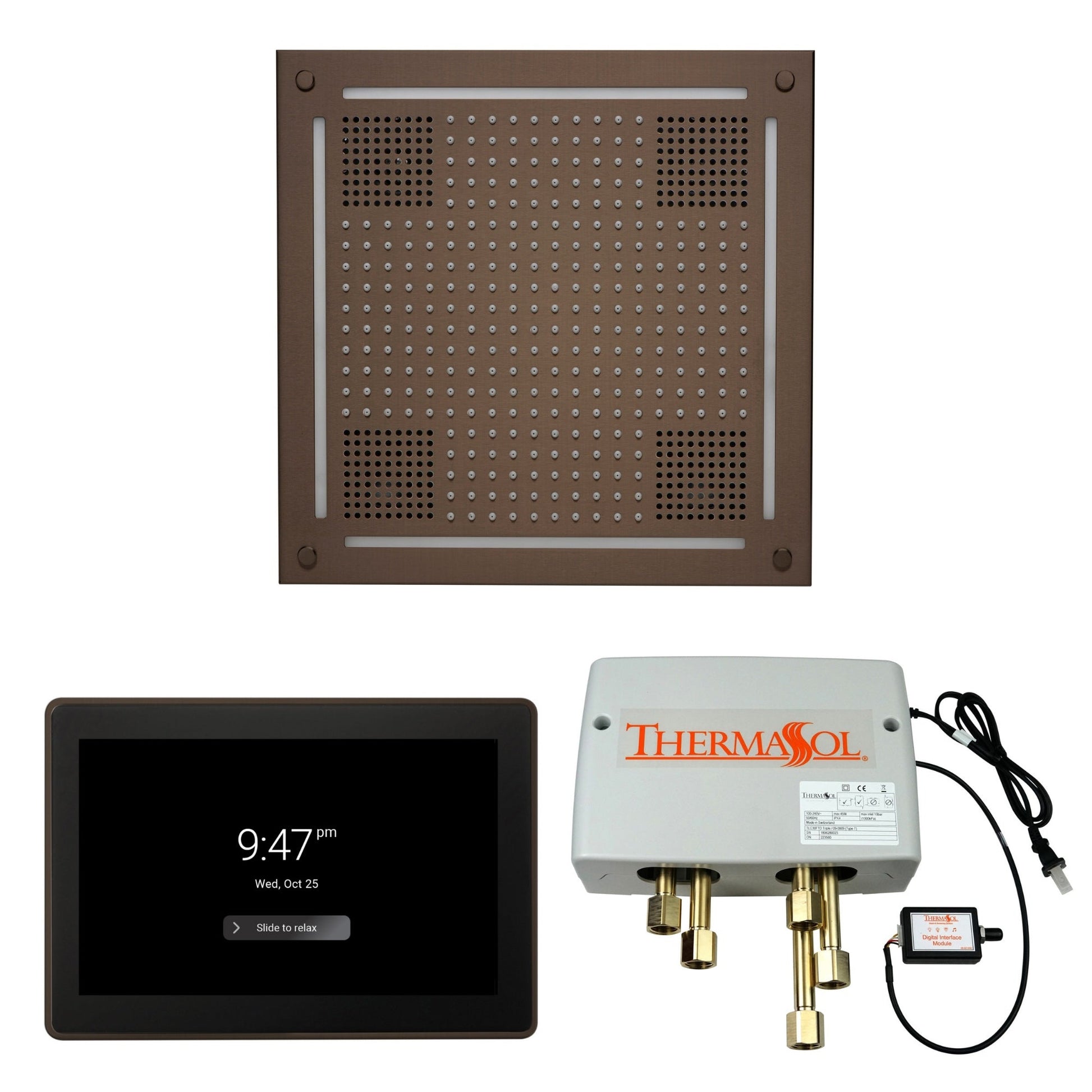 Thermasol ThermaTouch2 15 Control Oil Rubbed Bronze HydroVive 18 Wellness Shower Package With Digital Shower Valve