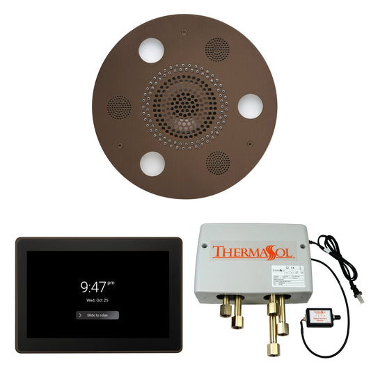 Thermasol ThermaTouch2 15 Control Oil Rubbed Bronze Round Serenity Advanced Rainhead Wellness Shower Package With Digital Shower Valve
