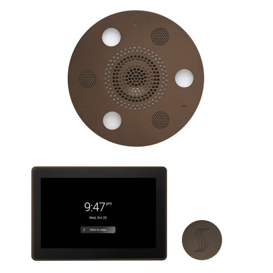 Thermasol ThermaTouch2 15 Control Oil Rubbed Bronze Round Serenity Advanced Rainhead Wellness Steam Package With Round Steam Head Kit