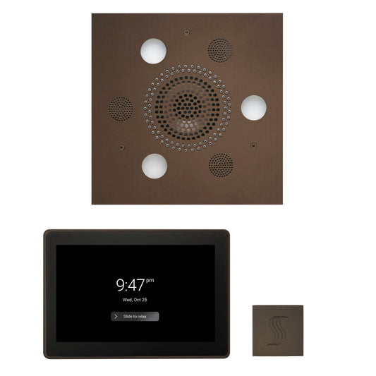 Thermasol ThermaTouch2 15 Control Oil Rubbed Bronze Square Serenity Advanced Rainhead Wellness Steam Package With Square Steam Head Kit