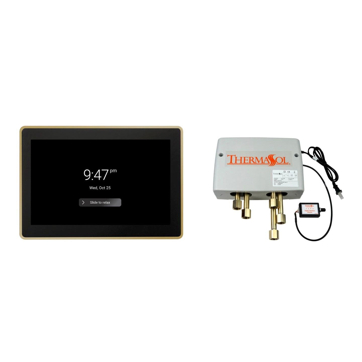 Thermasol ThermaTouch2 15 Control Polished Brass Digital Shower Package
