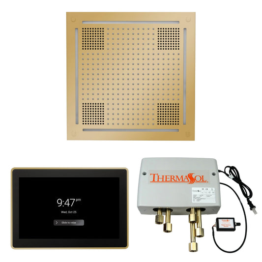 Thermasol ThermaTouch2 15 Control Polished Brass HydroVive 18 Wellness Shower Package With Digital Shower Valve