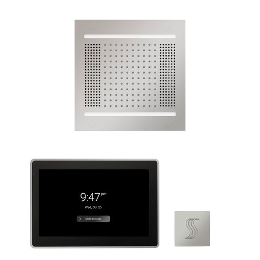 Thermasol ThermaTouch2 15 Control Polished Chrome HydroVive 14 Wellness Steam Package With Square Steam Head Kit