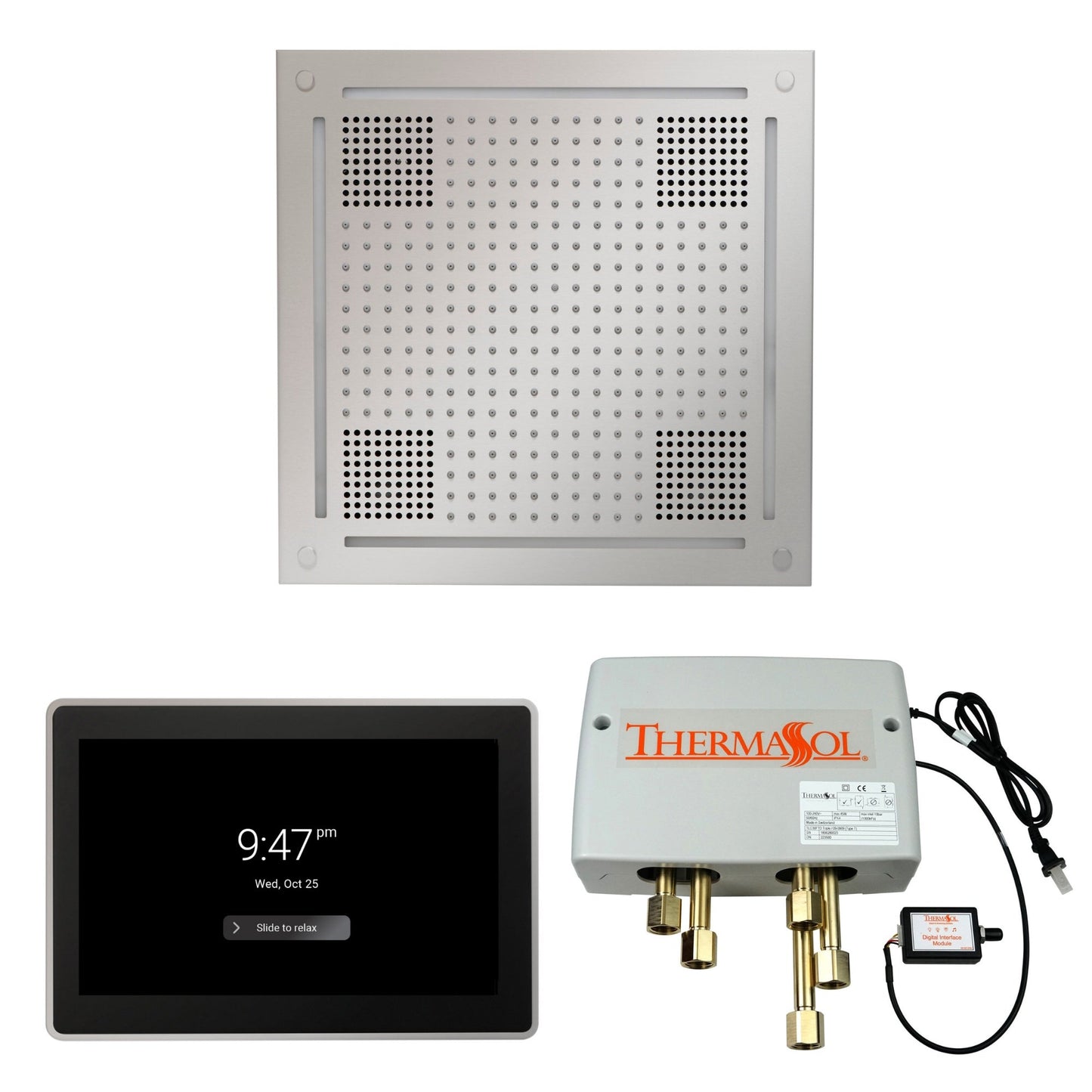 Thermasol ThermaTouch2 15 Control Polished Chrome HydroVive 18 Wellness Shower Package With Digital Shower Valve