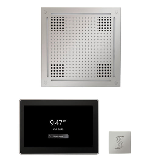Thermasol ThermaTouch2 15 Control Polished Chrome HydroVive 18 Wellness Steam Package With Square Steam Head Kit