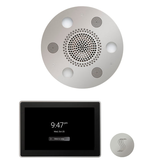 Thermasol ThermaTouch2 15 Control Polished Chrome Round Serenity Advanced Rainhead Wellness Steam Package With Round Steam Head Kit