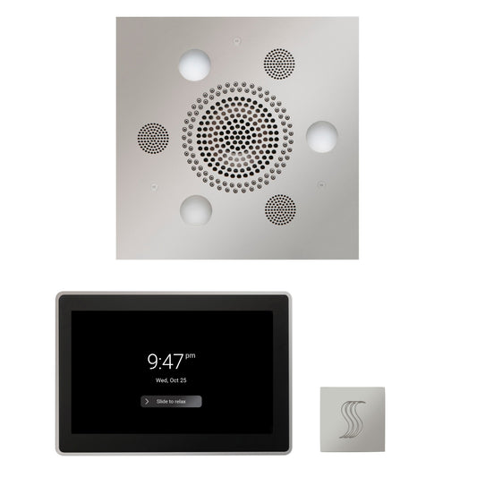 Thermasol ThermaTouch2 15 Control Polished Chrome Square Serenity Advanced Rainhead Wellness Steam Package With Square Steam Head Kit