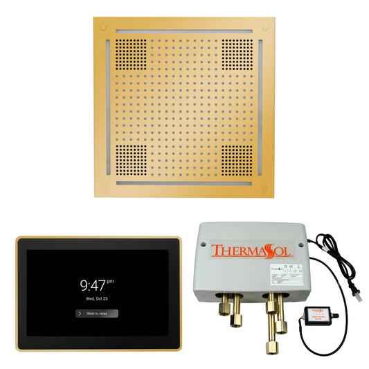Thermasol ThermaTouch2 15 Control Polished Gold HydroVive 18 Wellness Shower Package With Digital Shower Valve