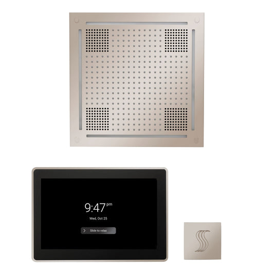 Thermasol ThermaTouch2 15 Control Polished Nickel HydroVive 18 Wellness Steam Package With Square Steam Head Kit