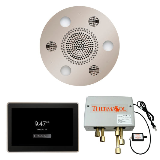 Thermasol ThermaTouch2 15 Control Polished Nickel Round Serenity Advanced Rainhead Wellness Shower Package With Digital Shower Valve
