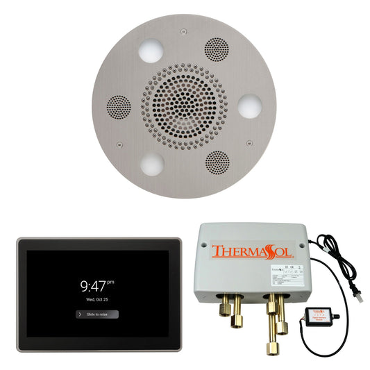 Thermasol ThermaTouch2 15 Control Satin Chrome Round Serenity Advanced Rainhead Wellness Shower Package With Digital Shower Valve
