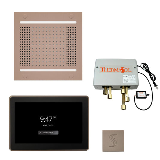 Thermasol ThermaTouch2 15 Control Satin Nickel HydroVive 14 Total Wellness Package With Square Steam Head Kit