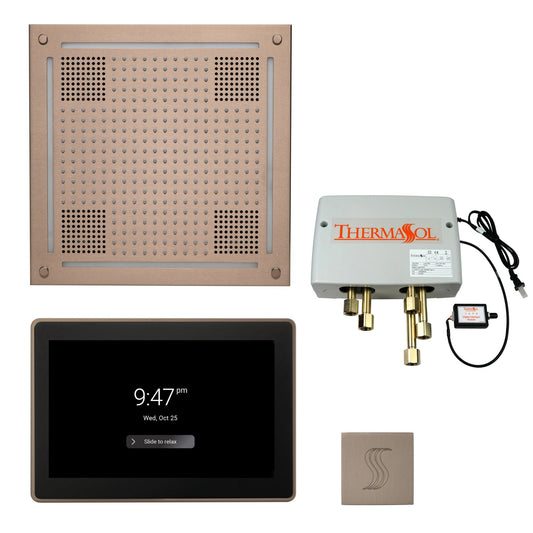 Thermasol ThermaTouch2 15 Control Satin Nickel HydroVive 18 Total Wellness Package With Square Steam Head Kit