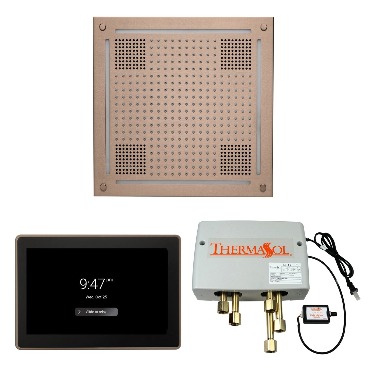 Thermasol ThermaTouch2 15 Control Satin Nickel HydroVive 18 Wellness Shower Package With Digital Shower Valve