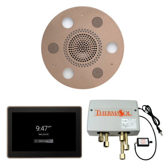 Thermasol ThermaTouch2 15 Control Satin Nickel Round Serenity Advanced Rainhead Wellness Shower Package With Digital Shower Valve
