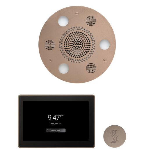 Thermasol ThermaTouch2 15 Control Satin Nickel Round Serenity Advanced Rainhead Wellness Steam Package With Round Steam Head Kit