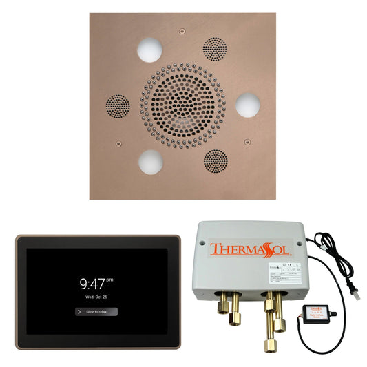 Thermasol ThermaTouch2 15 Control Satin Nickel Square Serenity Advanced Rainhead Wellness Shower Package With Digital Shower Valve