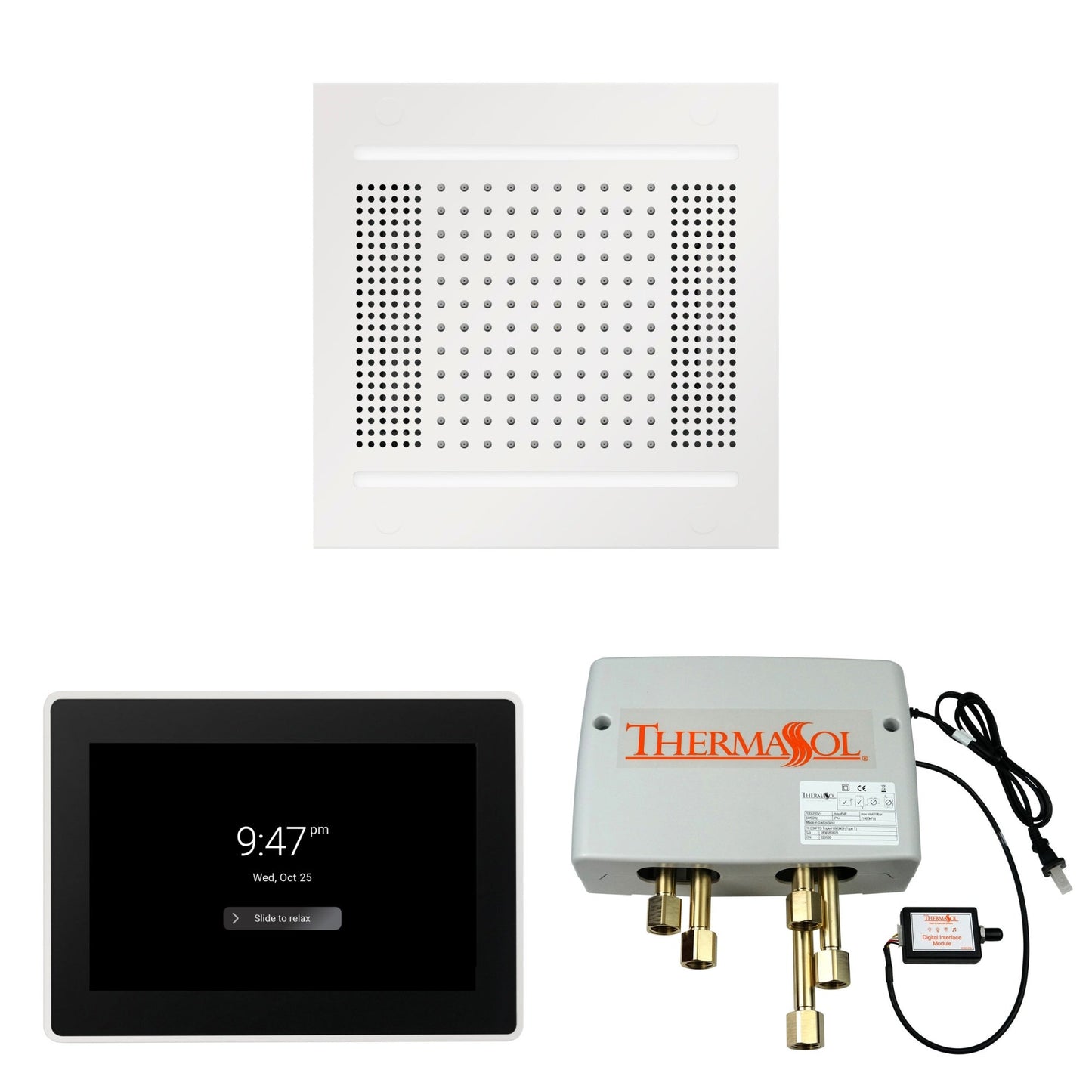 Thermasol ThermaTouch2 15 Control White HydroVive 14 Wellness Shower Package With Digital Shower Valve
