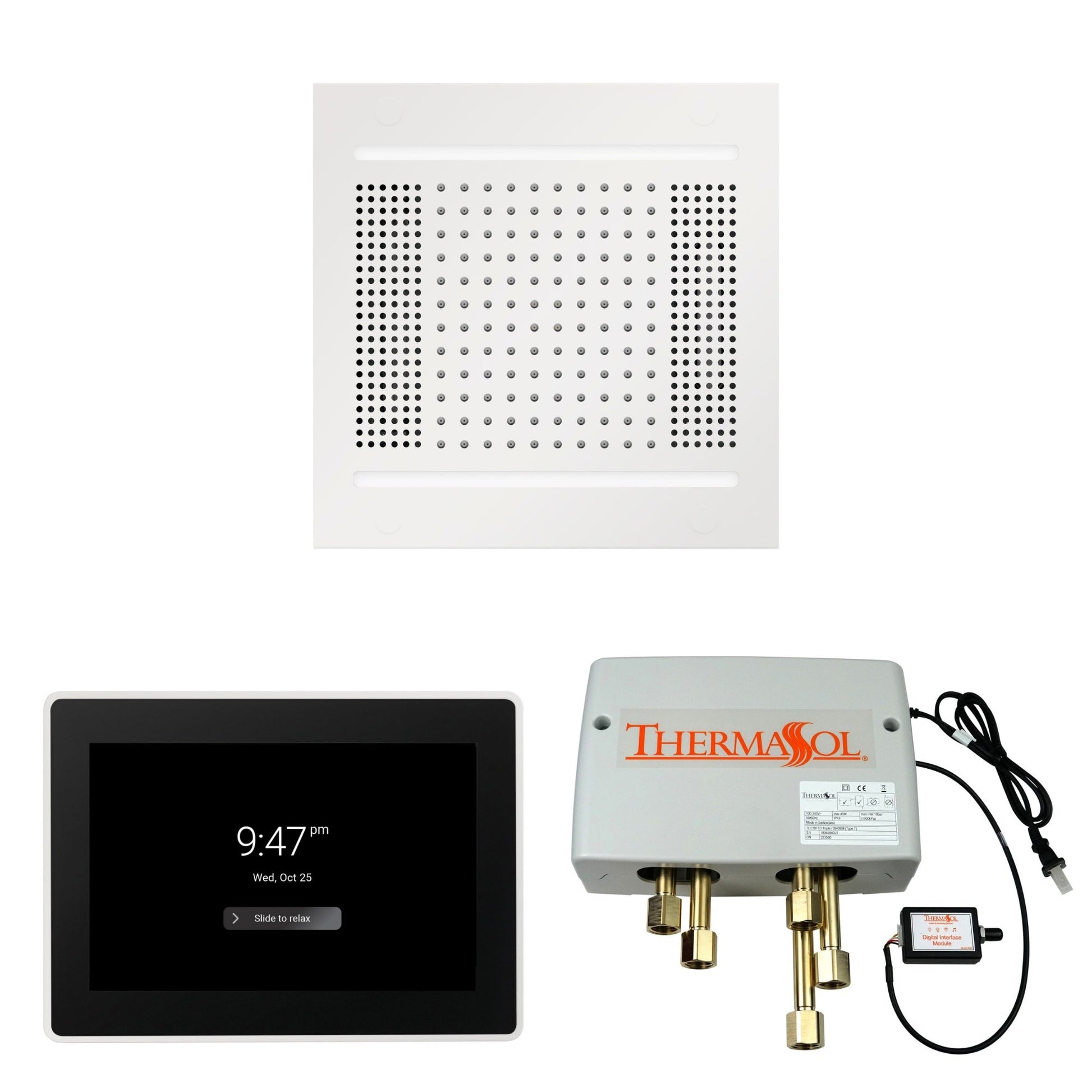 Thermasol ThermaTouch2 15 Control White HydroVive 14 Wellness Shower Package With Digital Shower Valve