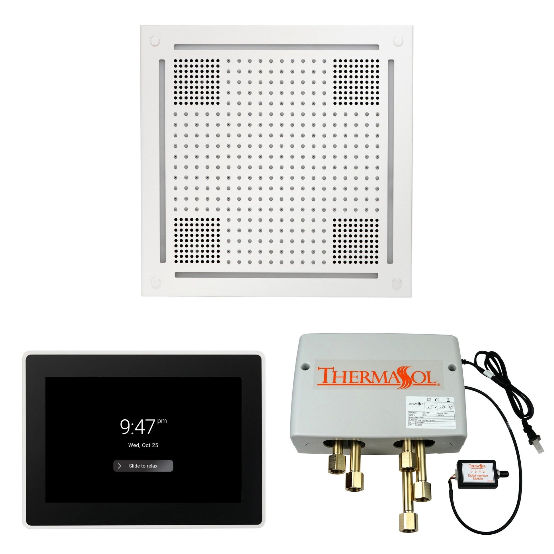 Thermasol ThermaTouch2 15 Control White HydroVive 18 Wellness Shower Package With Digital Shower Valve
