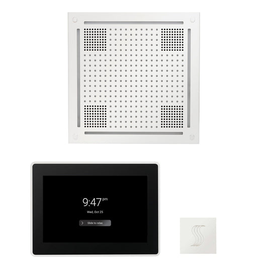 Thermasol ThermaTouch2 15 Control White HydroVive 18 Wellness Steam Package With Square Steam Head Kit