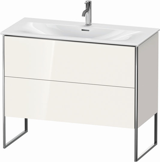 Duravit XSquare 40" White High Gloss Two Drawer Floorstanding Vanity Unit (XS452502222)