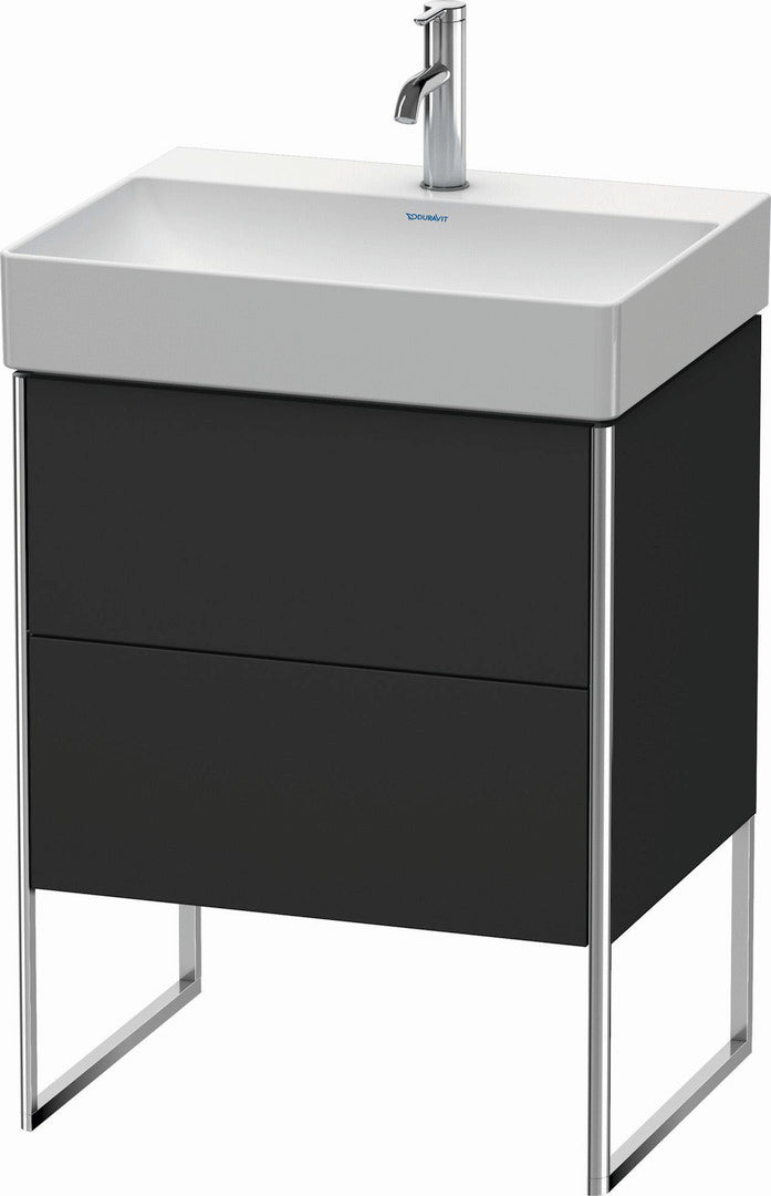 Duravit XSquare 23" Graphite Two Drawer Floorstanding Vanity Unit (XS444208080)