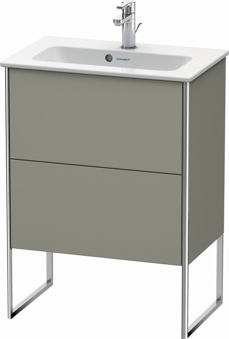 Duravit XSquare 24" Stone Gray Two Drawer Floorstanding Vanity Unit (XS445409292)