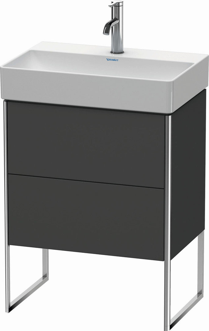 Duravit XSquare 23" Graphite Two Drawer Floorstanding Vanity Unit (XS445304949)