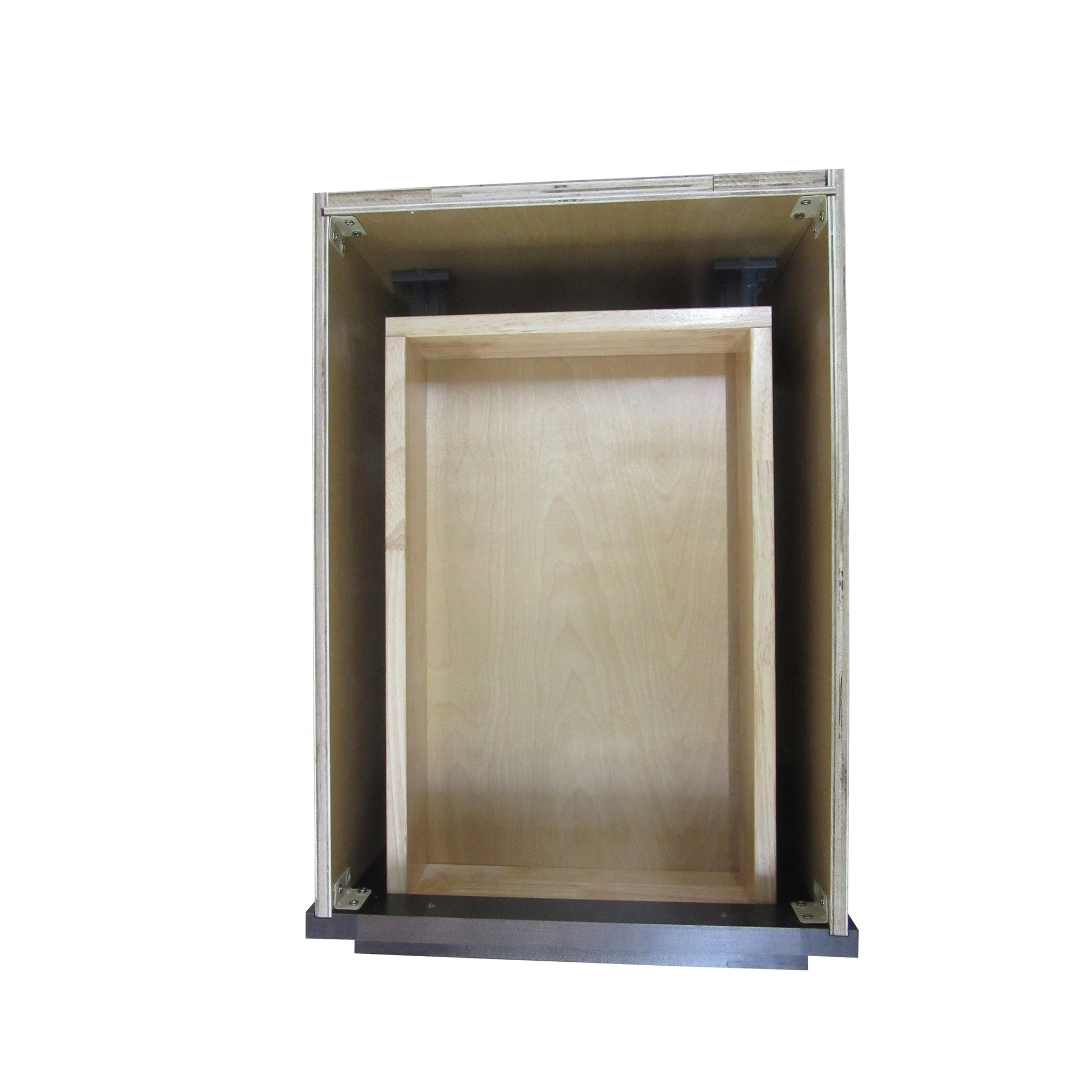 Vanity Art 12" Brown Single Freestanding Solid Wood Vanity Cabinet With 3 Soft Closing Drawers