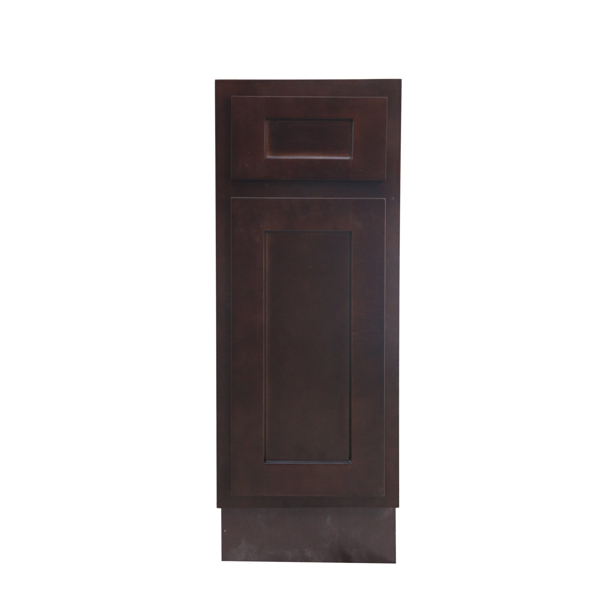 Vanity Art 12" Brown Single Right Offset Freestanding Solid Wood Vanity Cabinet With Soft Closing Door and Drawer