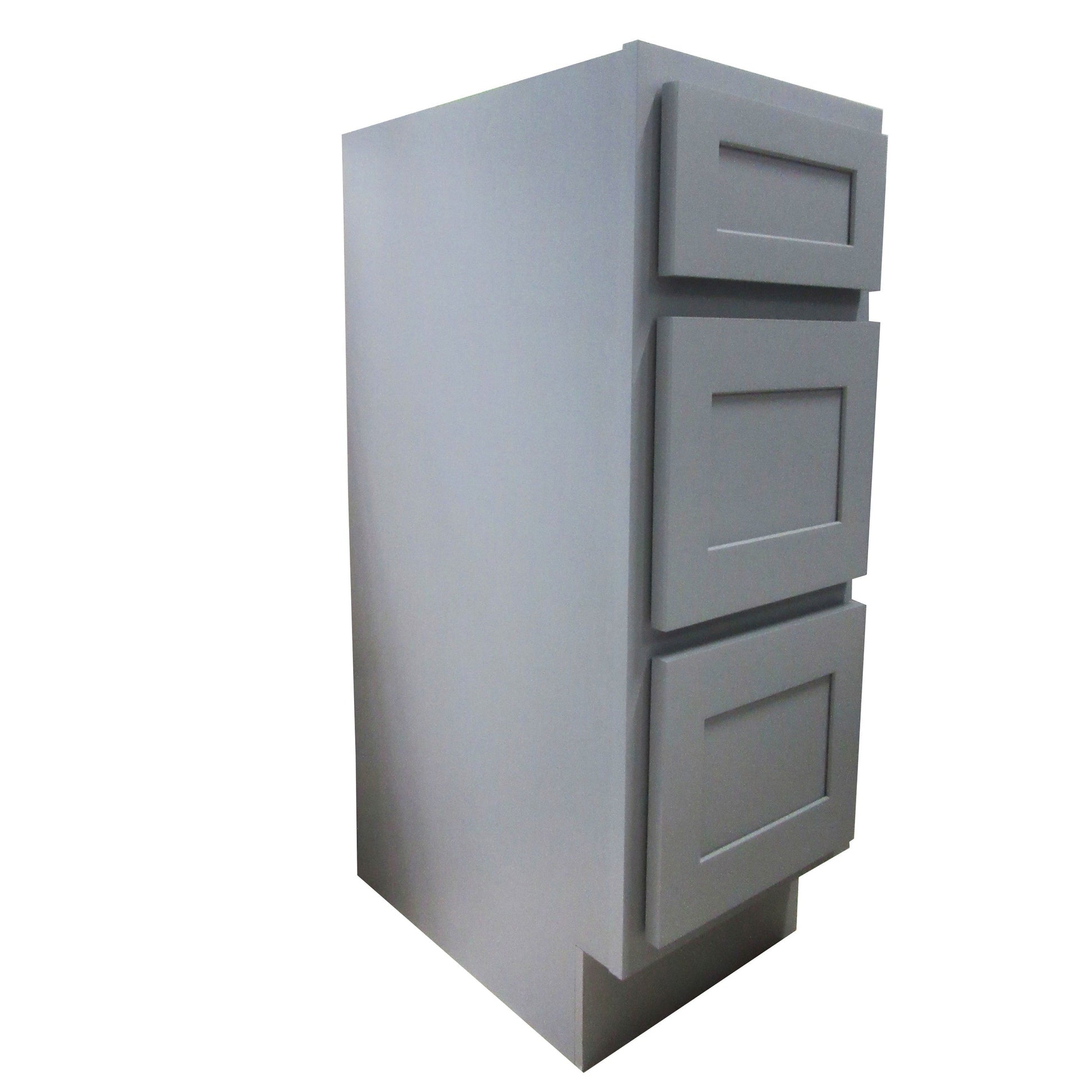 Vanity Art 12" Gray Single Freestanding Solid Wood Vanity Cabinet With 3 Soft Closing Drawers
