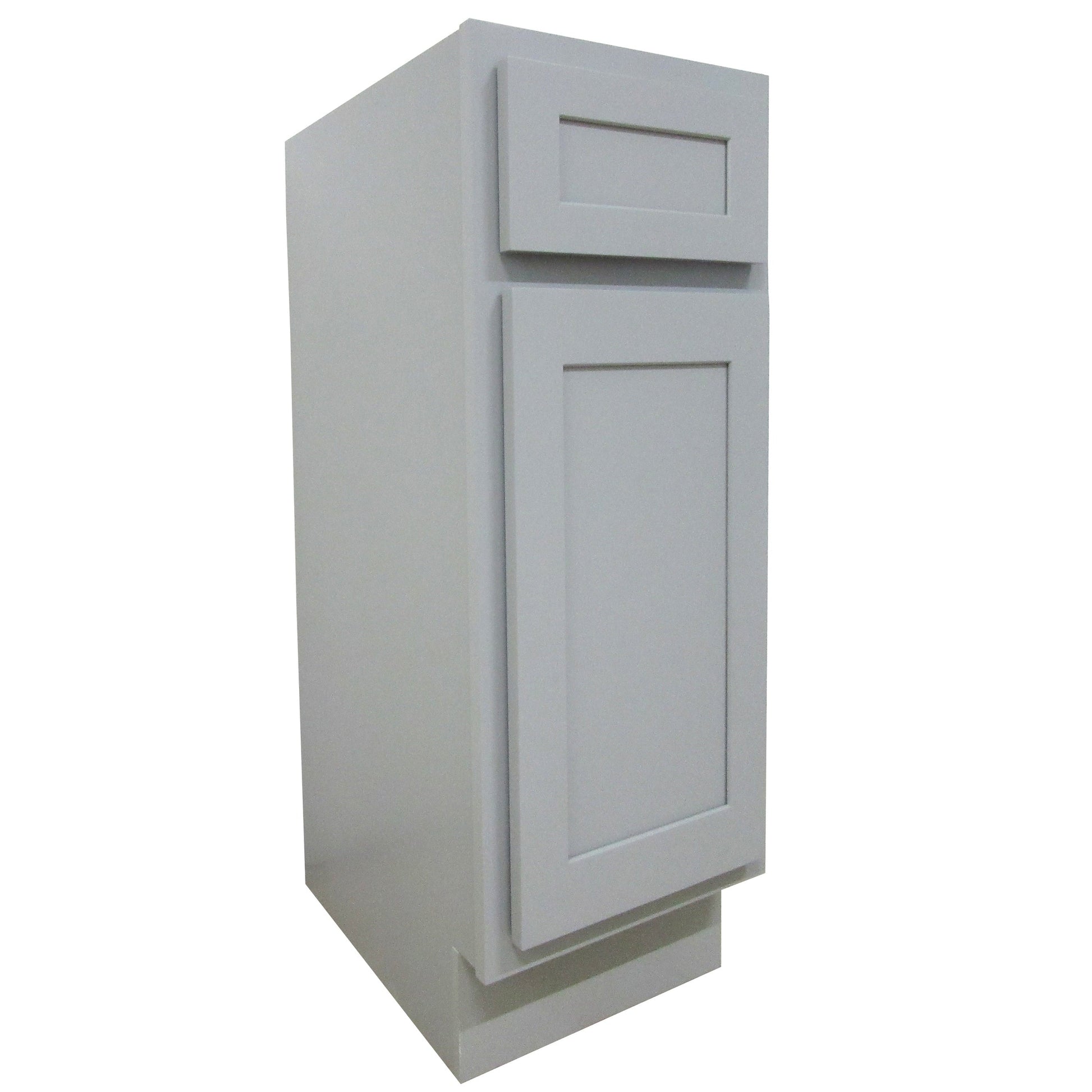 Vanity Art 12" Gray Single Right Offset Freestanding Solid Wood Vanity Cabinet With Soft Closing Door and Drawer