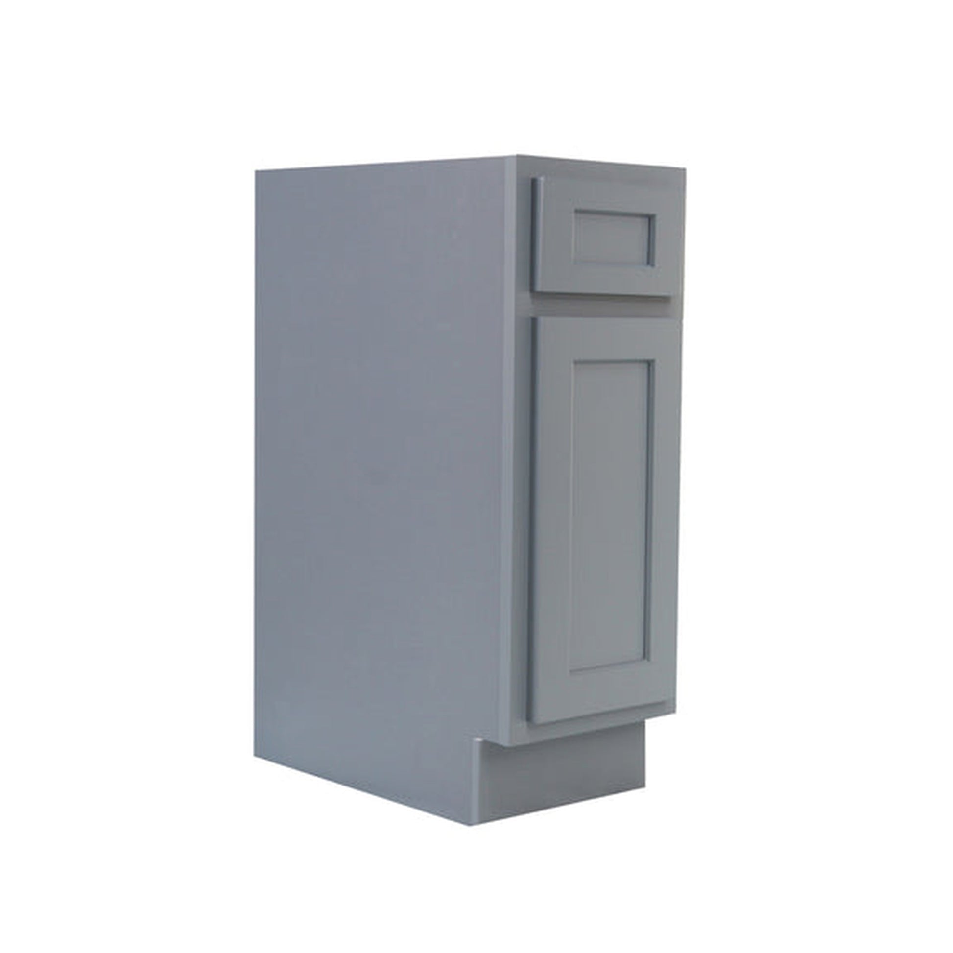 Vanity Art 12" Gray Single Right Offset Freestanding Solid Wood Vanity Cabinet With Soft Closing Door and Drawer