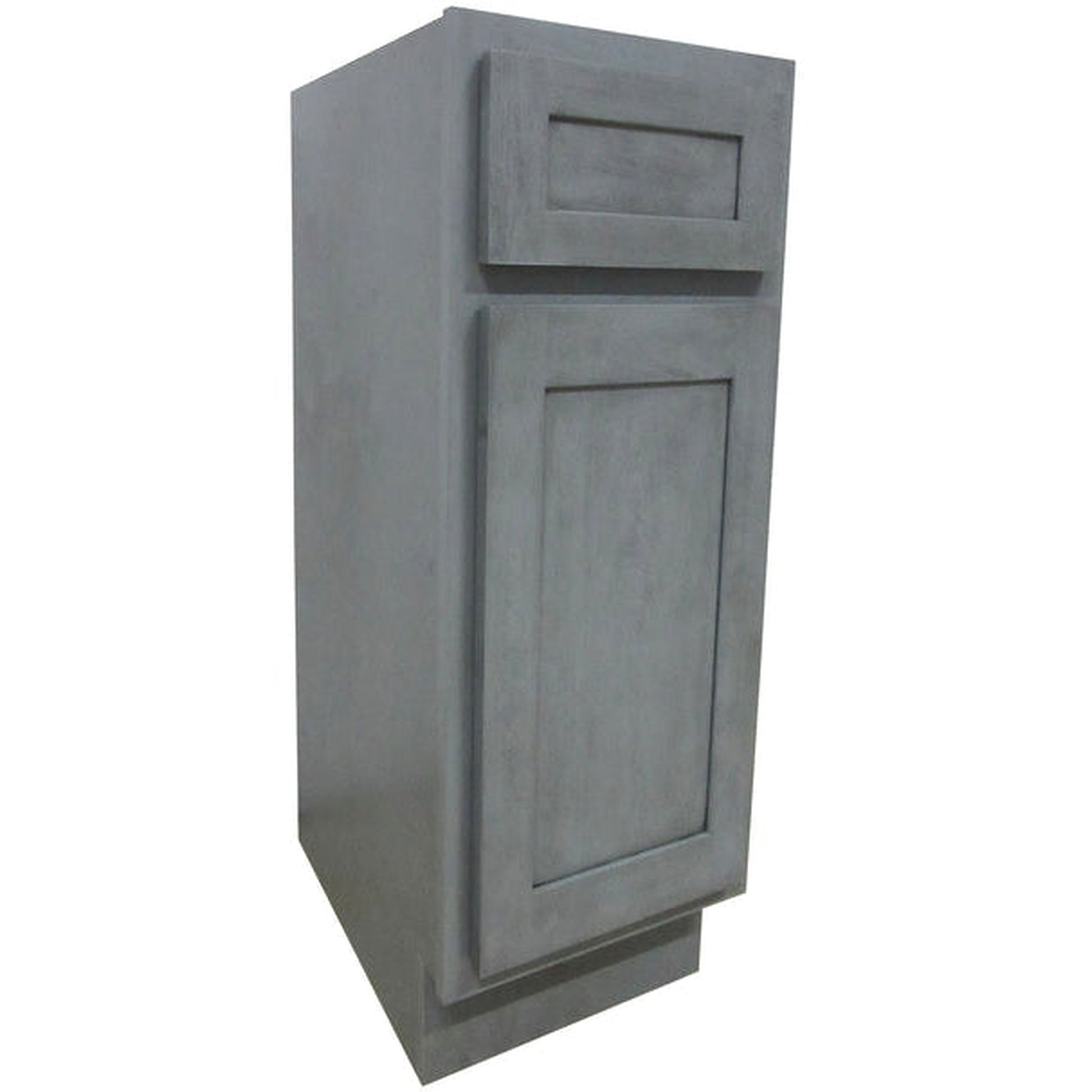 Vanity Art 12" Gray Single Right Offset Freestanding Solid Wood Vanity Cabinet With Soft Closing Door and Drawer