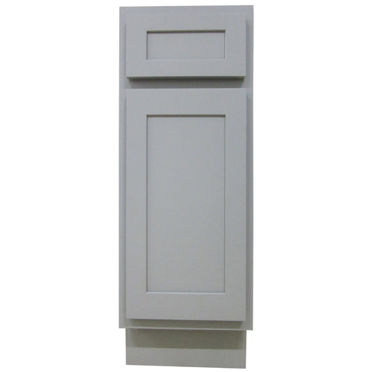 Vanity Art 12" Gray Single Right Offset Freestanding Solid Wood Vanity Cabinet With Soft Closing Door and Drawer