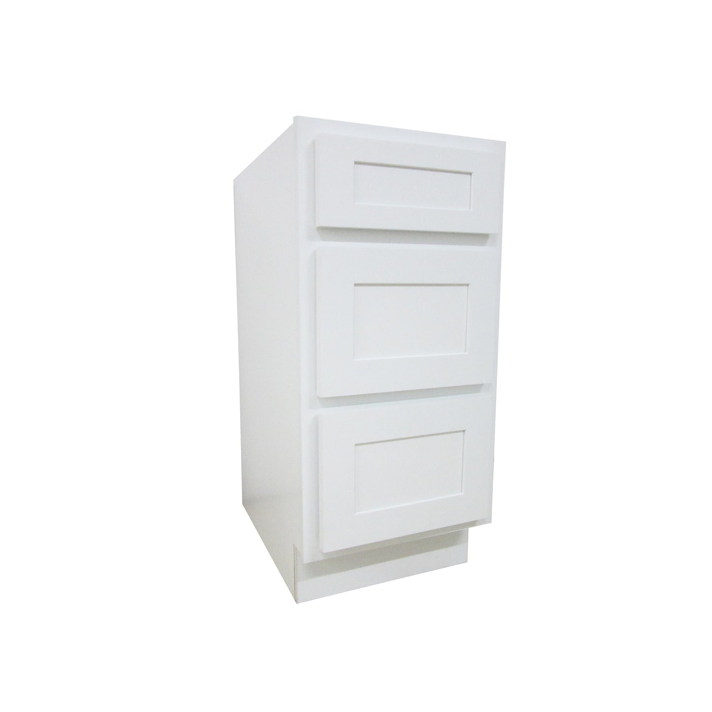 Vanity Art 12" White Single Freestanding Solid Wood Vanity Cabinet With 3 Soft Closing Drawers
