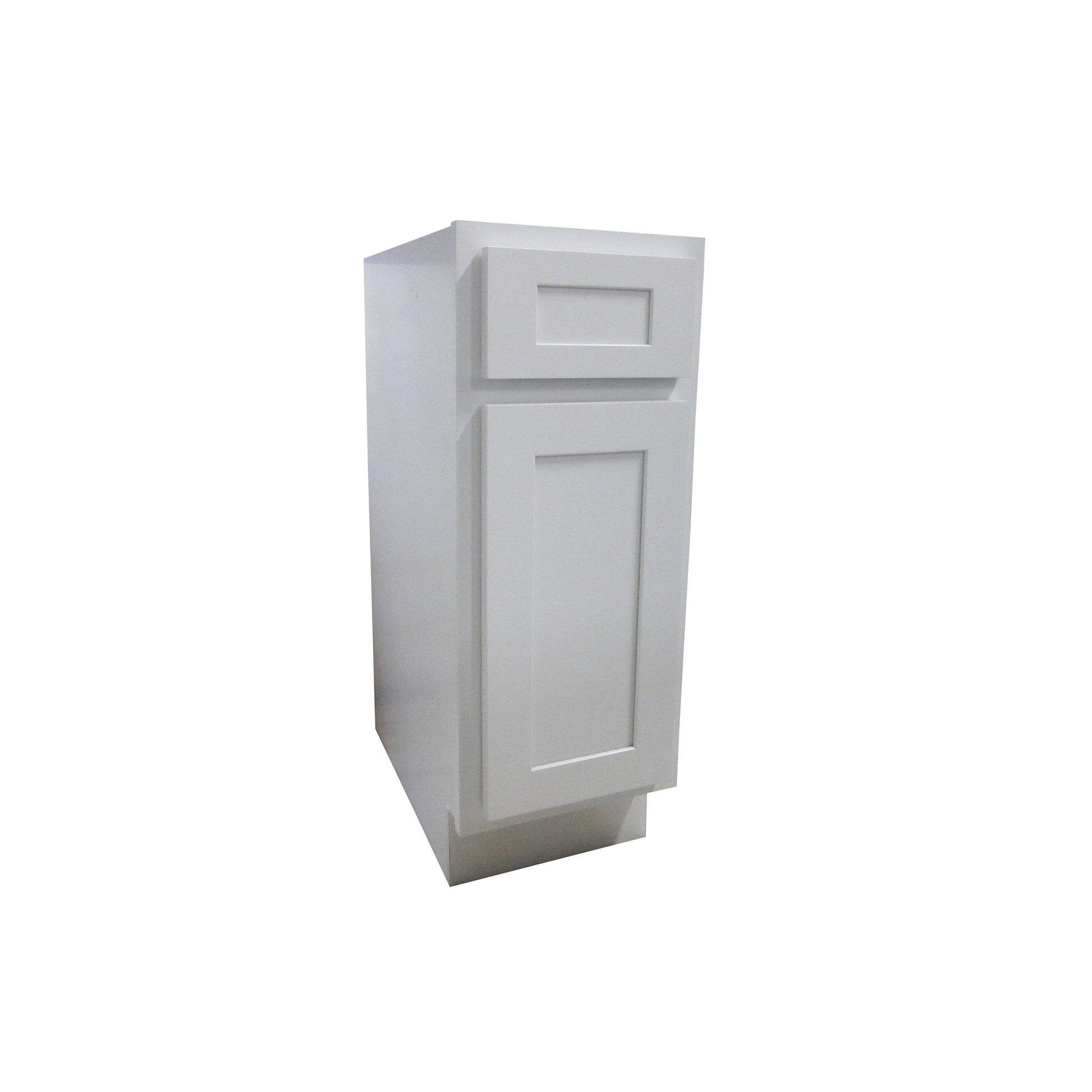 Vanity Art 12" White Single Right Offset Freestanding Solid Wood Vanity Cabinet With Soft Closing Door and Drawer