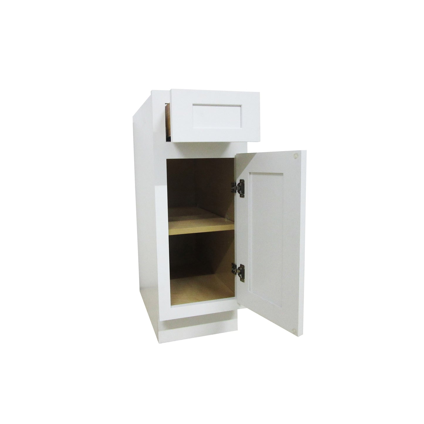 Vanity Art 12" White Single Right Offset Freestanding Solid Wood Vanity Cabinet With Soft Closing Door and Drawer