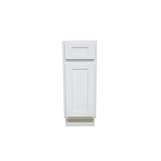 Vanity Art 12" White Single Right Offset Freestanding Solid Wood Vanity Cabinet With Soft Closing Door and Drawer