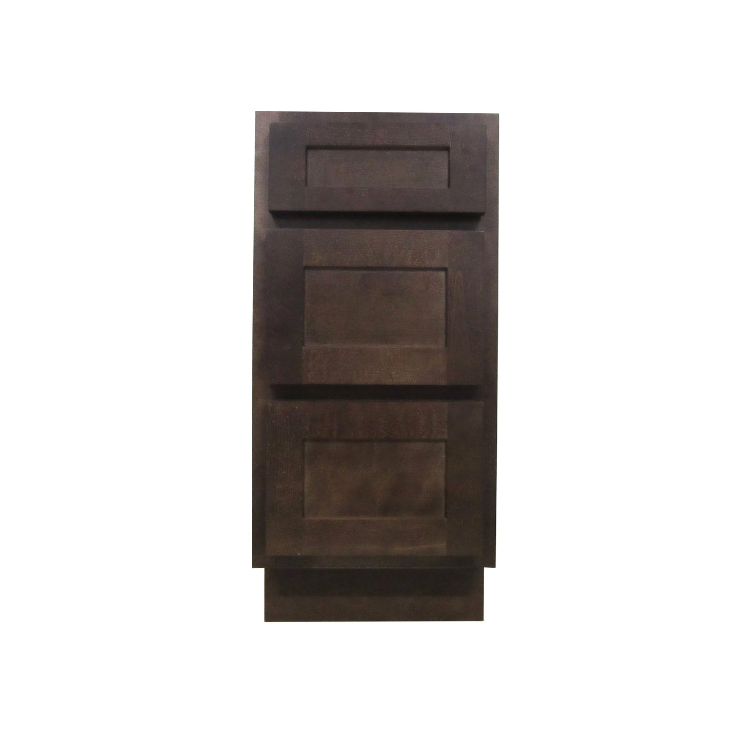 Vanity Art 15" Brown Single Freestanding Solid Wood Vanity Cabinet With 3 Soft Closing Drawers