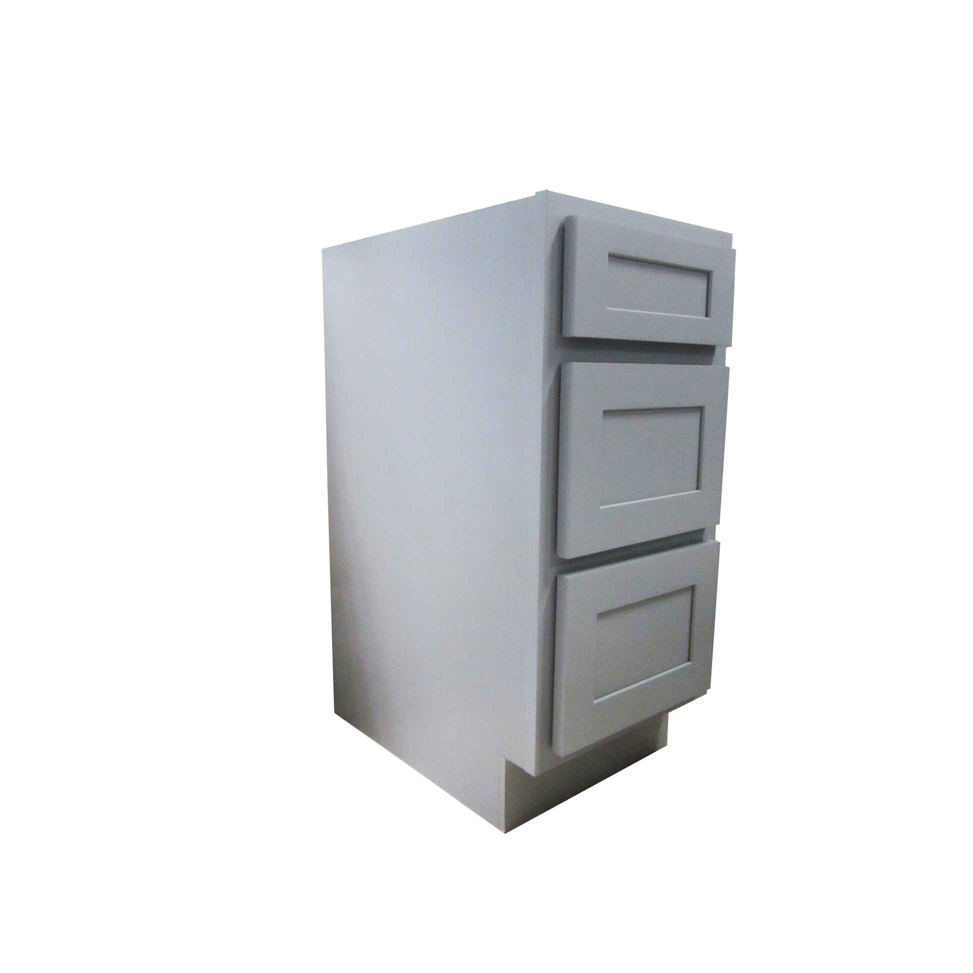 Vanity Art 15" Gray Single Freestanding Solid Wood Vanity Cabinet With 3 Soft Closing Drawers