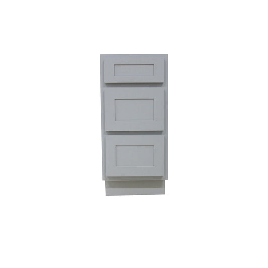 Vanity Art 15" Gray Single Freestanding Solid Wood Vanity Cabinet With 3 Soft Closing Drawers