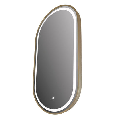 Vanity Art 18" W x 36" H Gold Oval LED Lighted Bathroom Vanity Wall Mirror With Touch Sensor