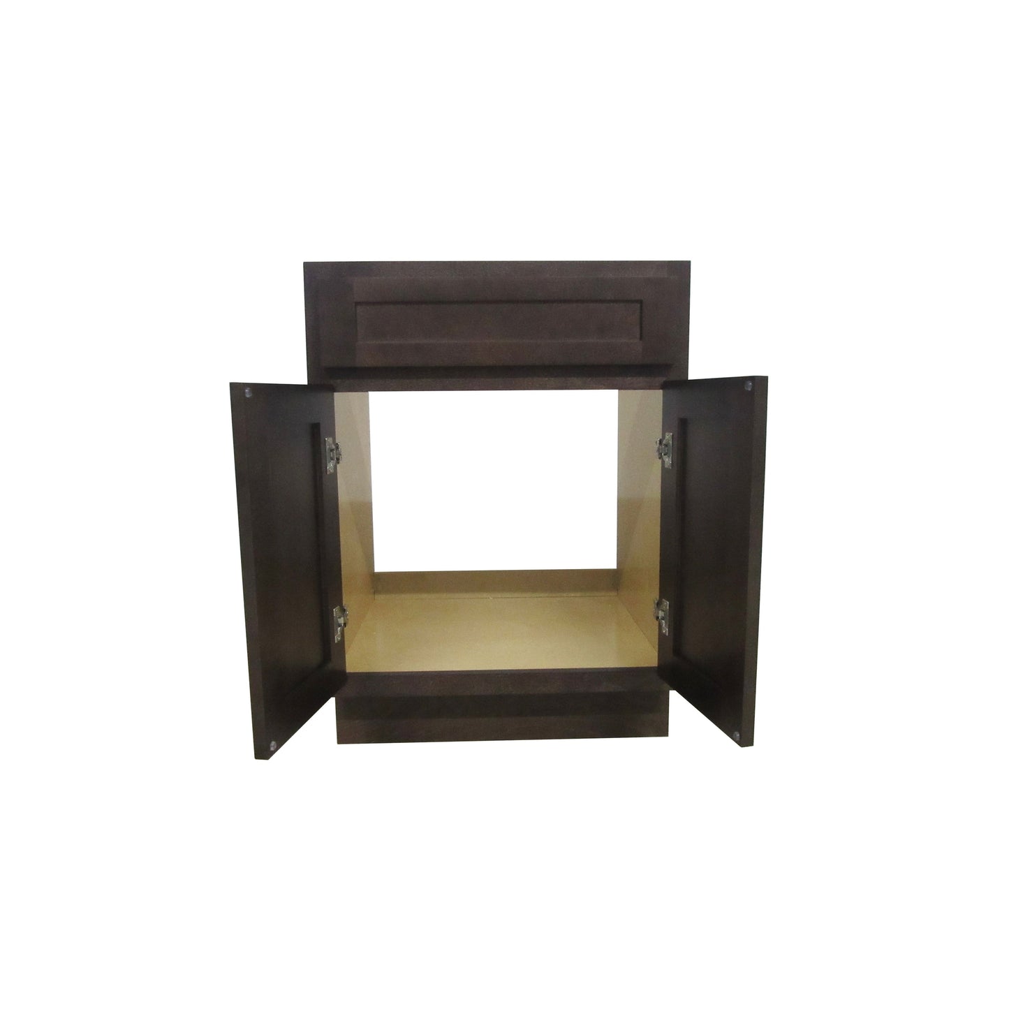 Vanity Art 24" Brown Freestanding Solid Wood Vanity Cabinet With Double Soft Closing Doors