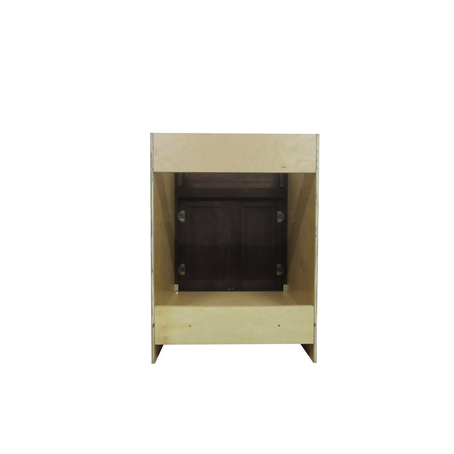 Vanity Art 24" Brown Freestanding Solid Wood Vanity Cabinet With Double Soft Closing Doors