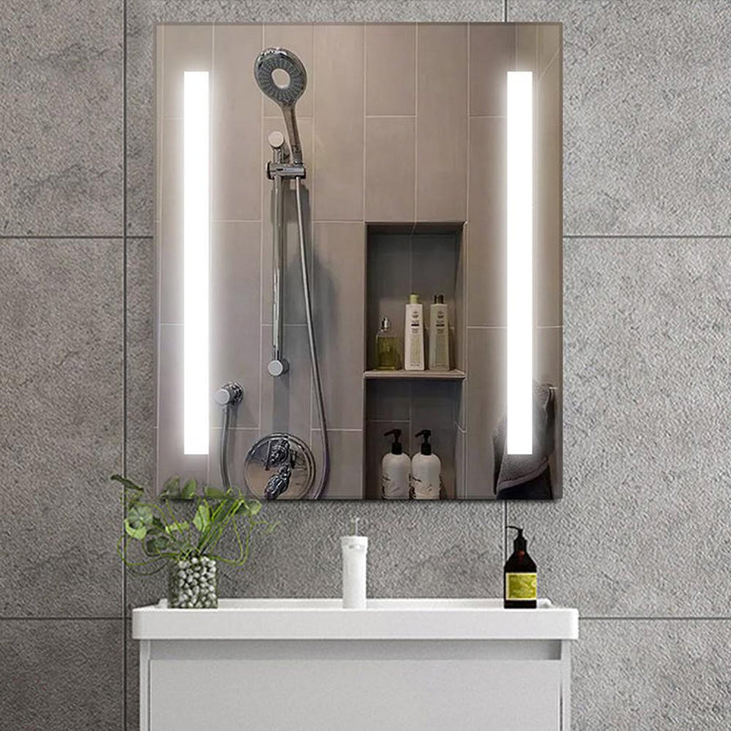 Vanity Art 24" W x 28" H LED Lighted Bathroom Vanity Wall Mirror With Touch Sensor Switch