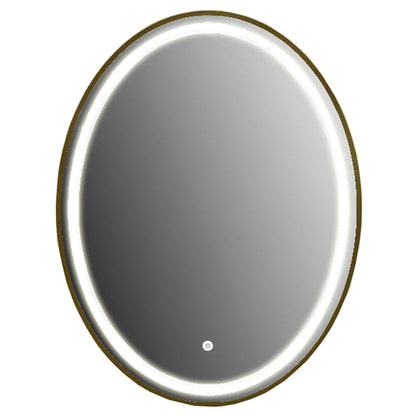 Vanity Art 24" W x 32" H Gold Oval LED Lighted Bathroom Vanity Wall Mirror With Touch Sensor