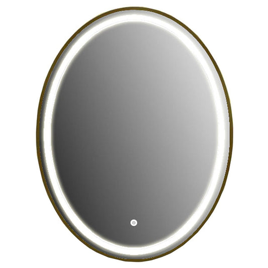 Vanity Art 24" W x 32" H Gold Oval LED Lighted Bathroom Vanity Wall Mirror With Touch Sensor