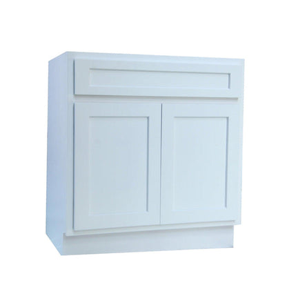 Vanity Art 24" White Freestanding Solid Wood Vanity Cabinet With Double Soft Closing Doors